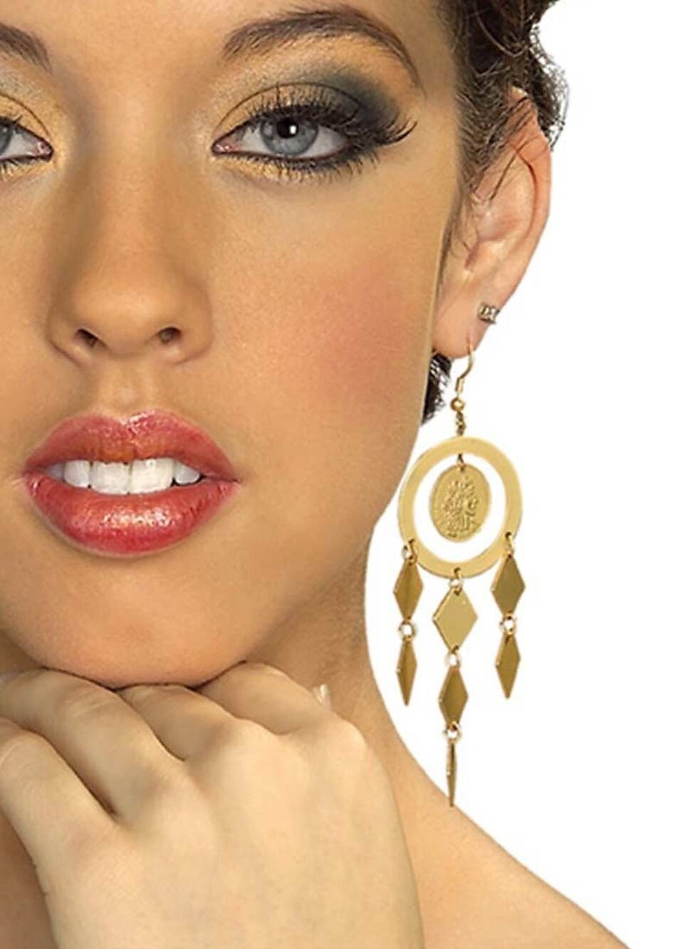 Gods & Goddesses Gold Coin Grecian Earrings Adult Halloween Costume Accessory